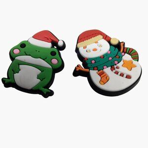 Christmas Shoe Charm Frog Snowman Santa Hat